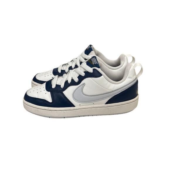 Nike Other - Nike Shoes Nike Court Borough Low White Blue Sneakers Size Youth 4